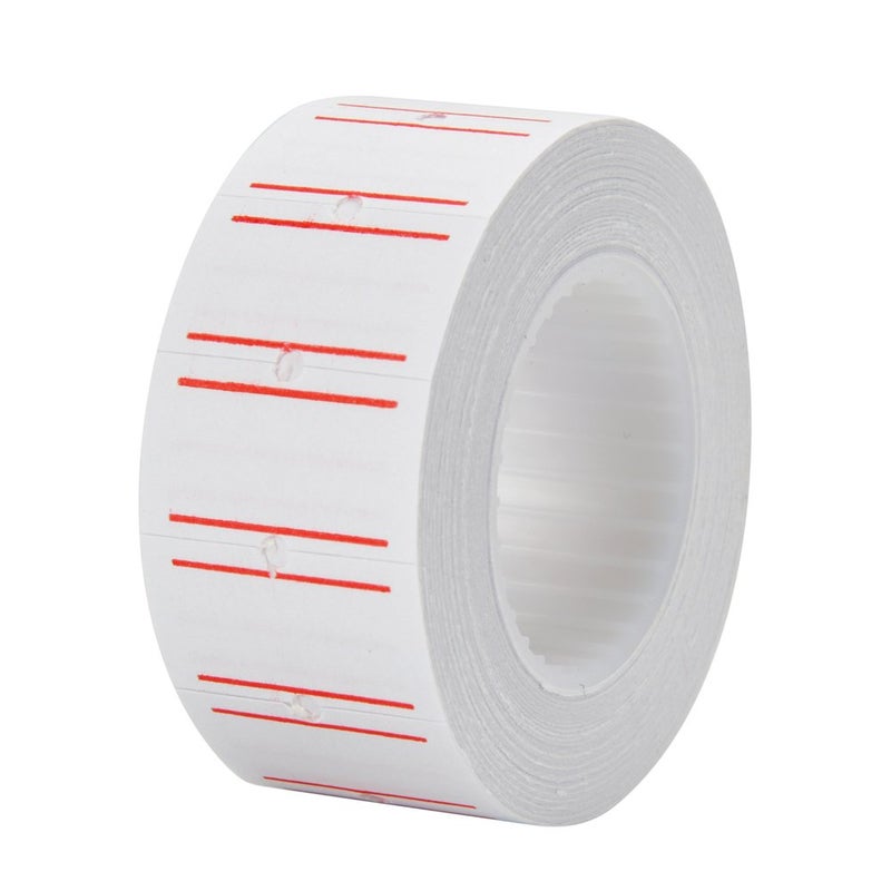 MFLABEL 12 Rolls 7200 White Price Gun Labels for Mx-5500 - with Double Red Line Visibility, Refill Ink Roll & Disposable Gloves for Easy Loading - Image 3